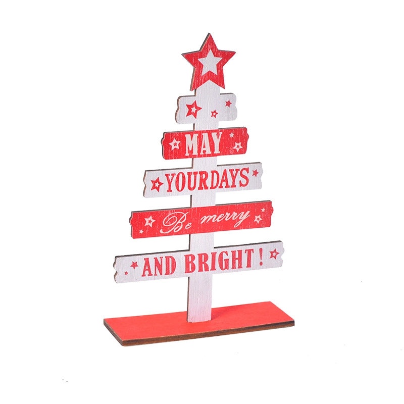 Christmas Cute IG Style Christmas Tree Letter Star Wood Party Festival Ornaments|Home Decor & Seasonal Ornaments