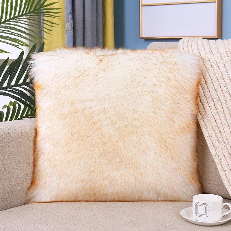 Nordic Plush Pillow Soft Solid Color Faux Wool Cushion Cover for Sofa Bedside Decorative Cushion|Home Decor Cushions