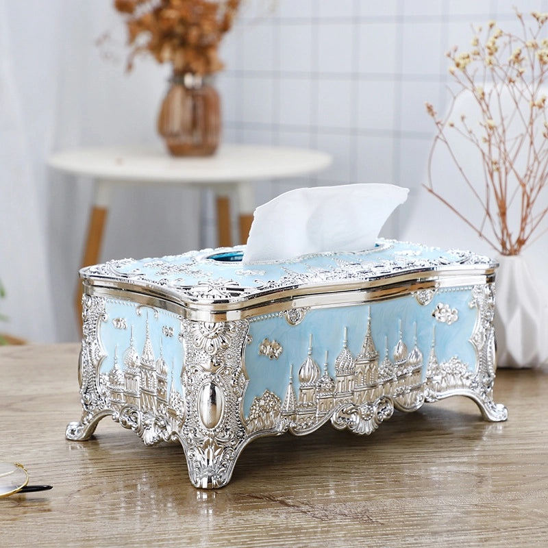 Golden Edge Small Napkin Tissue Box for Home Desktop Use | Home & Living Accessories