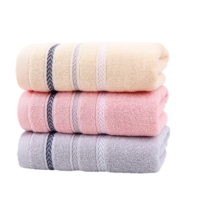 Pure Cotton Thickened Adult Face Towel with Watergrain Texture and Embroidered Logo|Home & Living Towels