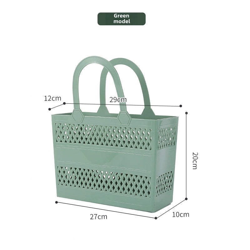 Large Plastic Hand-held Bathroom Storage Basket Hollow Laundry Basket|Home Storage & Organization