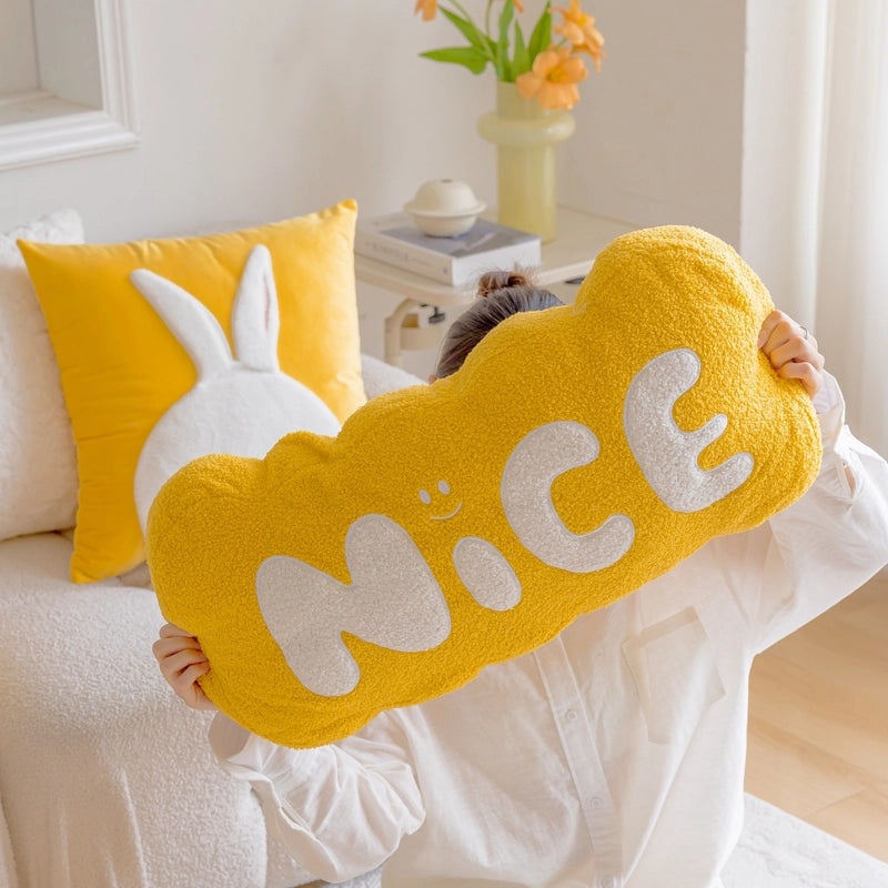 Cute Letter Flower Velvet Throw Pillow Cover for Couch Sofa Decor|Home Decor Pillows