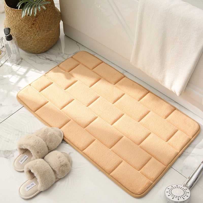 Quick-Dry Memory Sponge Bath Mat Non-Slip Water Absorbent Floor Rug for Bedroom Kitchen Bathroom|Home Decor & Flooring