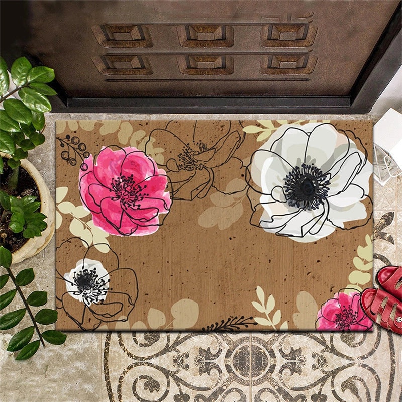 Retro Floral Animal Print Polyester Bath Rug for Bathroom | Home Decor & Bath Accessories