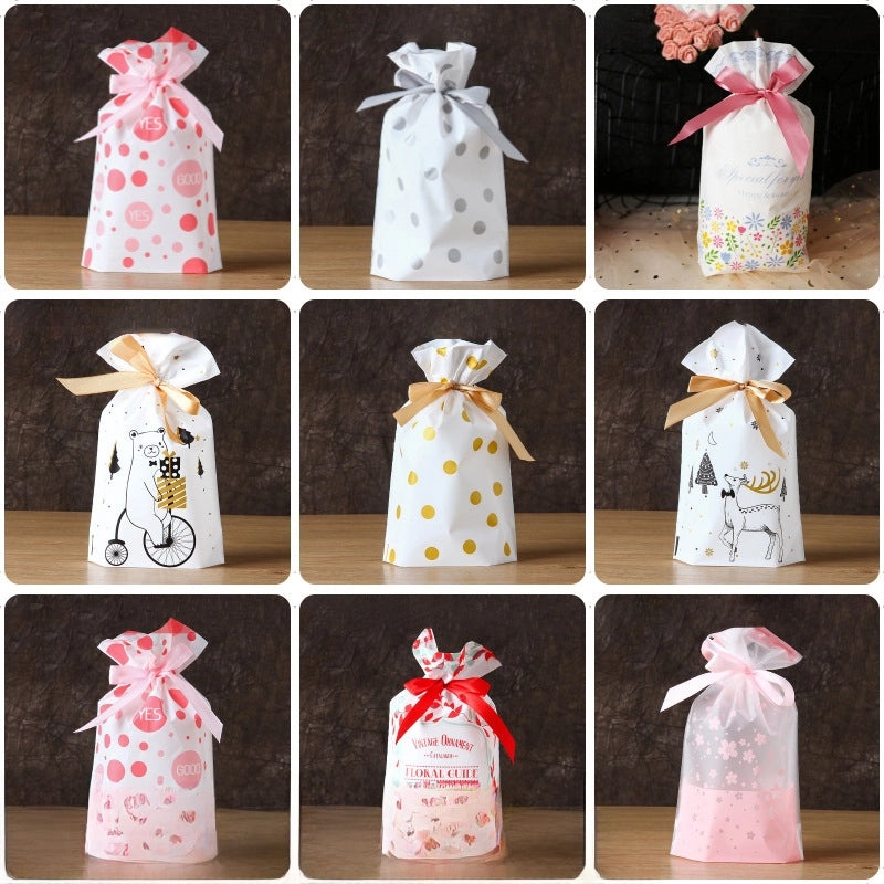 Polka Dot Drawstring Ribbon Pocket Bag for Small Jewelry and Daily Gifts | Jewelry Storage Accessories