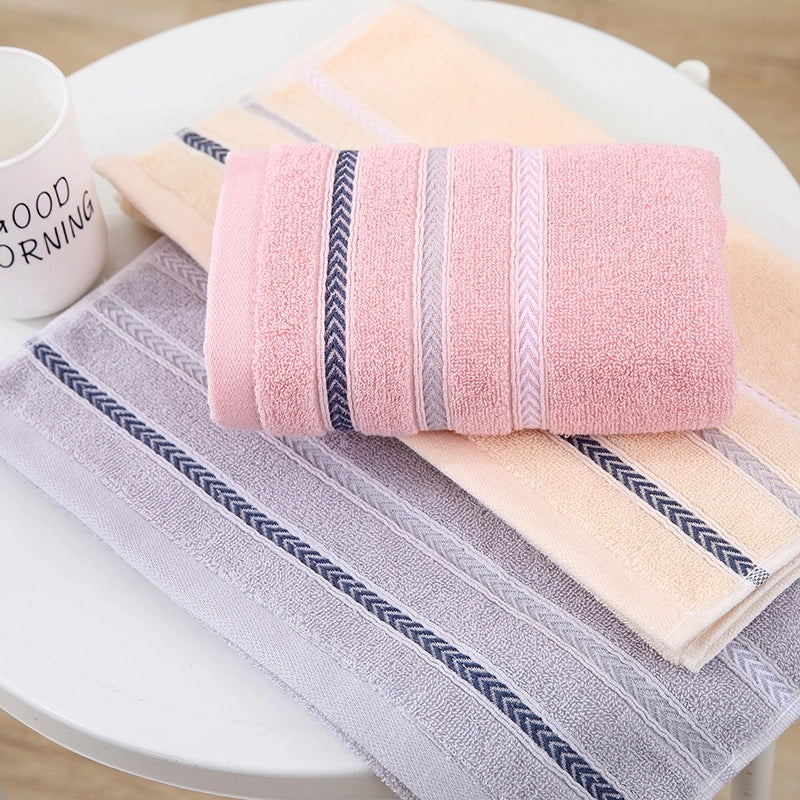 Pure Cotton Thickened Adult Face Towel with Watergrain Texture and Embroidered Logo|Home & Living Towels