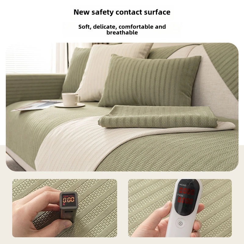 All-Season Chenille Sofa Cushion Non-Slip Cream Cover Soft Backrest Towel Protector|Home Decor & Sofa Accessories