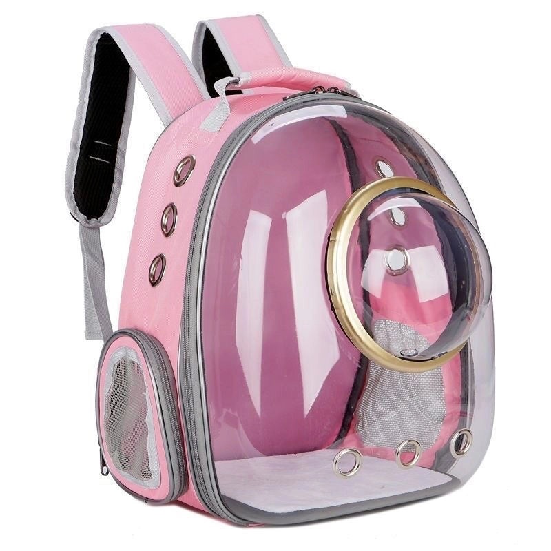 Minimalist Solid Color Pet Backpack Made of Durable PVC Oxford Cloth|Pet Carriers & Travel Bags
