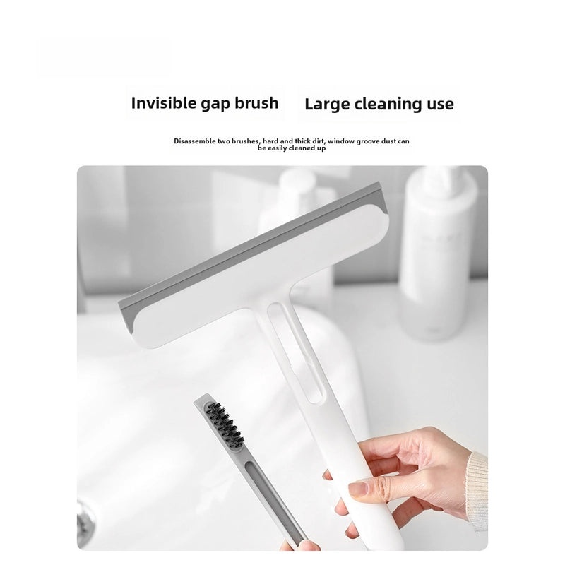 FaSoLa Multifunctional Window Cleaning Tool 4-in-1 Glass Scraper Brush Wiper | Home Cleaning Supplies