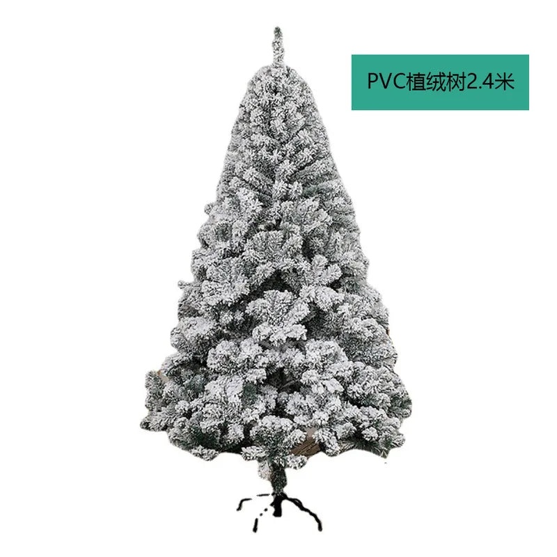PVC Christmas Tree in Pink Blue Flocking Cedar 60-180cm Desktop Mall Decoration|Holiday Decor