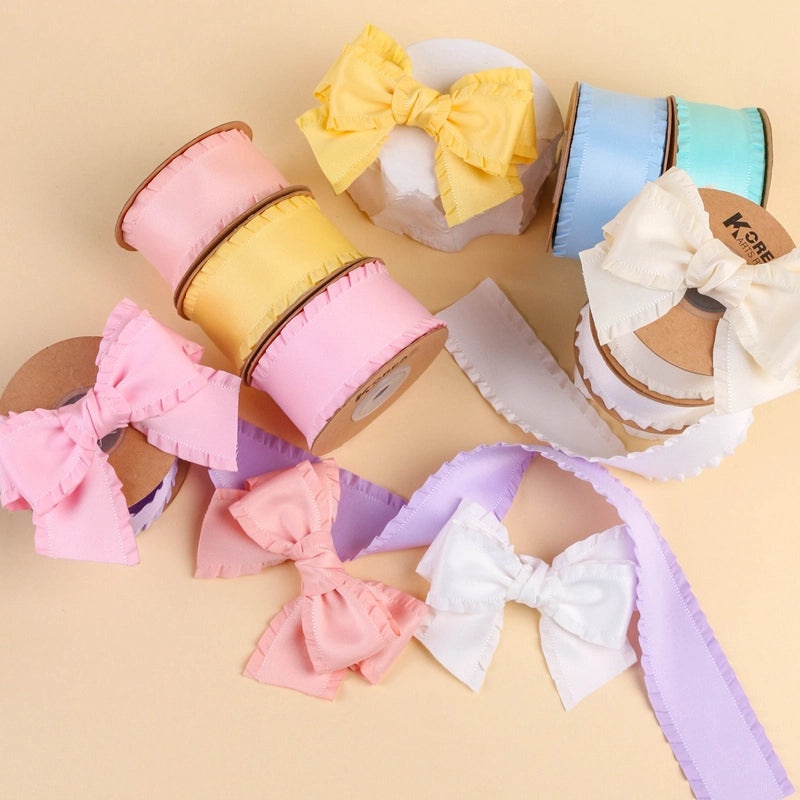Thickened Ruffled Ribbon Bow Hair Clip High Density Wave Edge Skirt Decoration|Hair Accessories