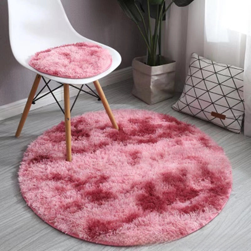 Nordic Style Round Carpet Long Hair Rug for Bedroom Living Room Coffee Table Yoga Fitness Mat with Hanging Basket & Chair Cushion|Home Decor Rugs
