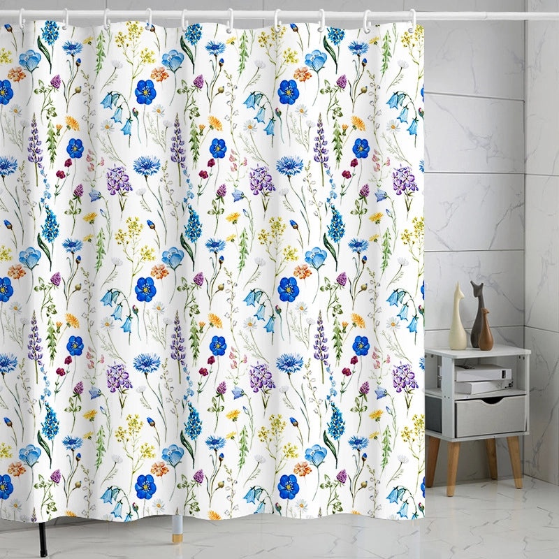 Waterproof Tropical Jungle Leaf Shower Curtain with Hooks 3D Printed Polyester for Bathroom|Shower Curtains & Accessories