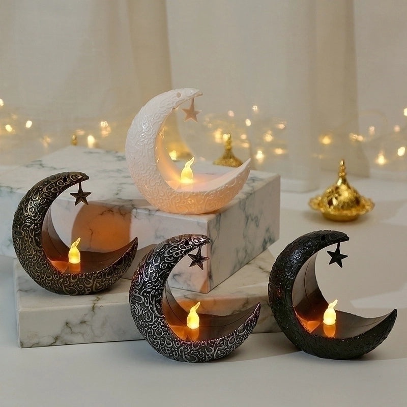 Retro Moon-Shaped Plastic Night Lights for Party | Home Decor & Lighting