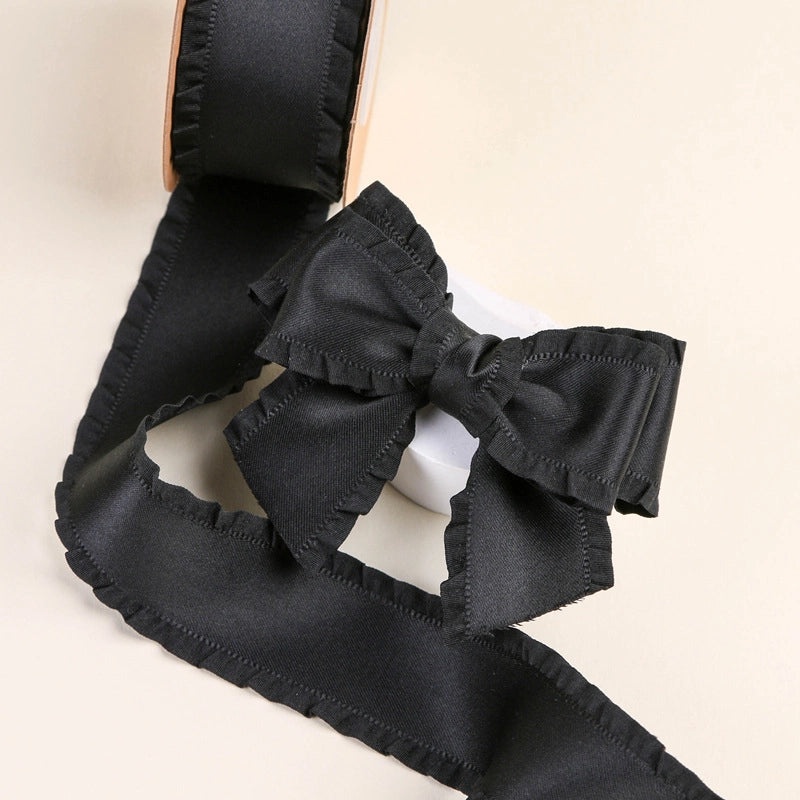 Thickened Ruffled Ribbon Bow Hair Clip High Density Wave Edge Skirt Decoration|Hair Accessories