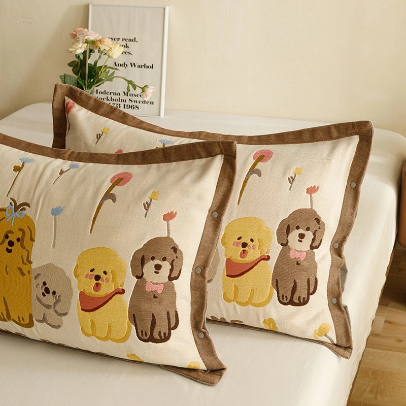 Adorable Animal Print Letter Lattice Cotton Pillow Covers for Couch & Sofa Decor | Home Decor Cushions