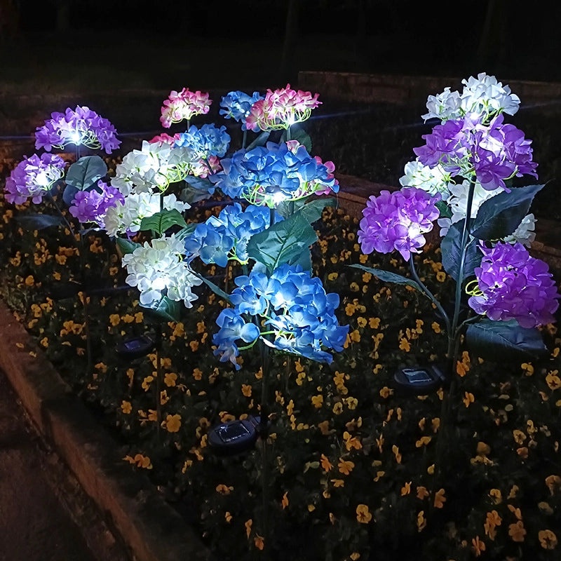 Solar Powered LED Hydrangea Lawn Lamp Waterproof Outdoor Garden Balcony Decoration|Outdoor Lighting