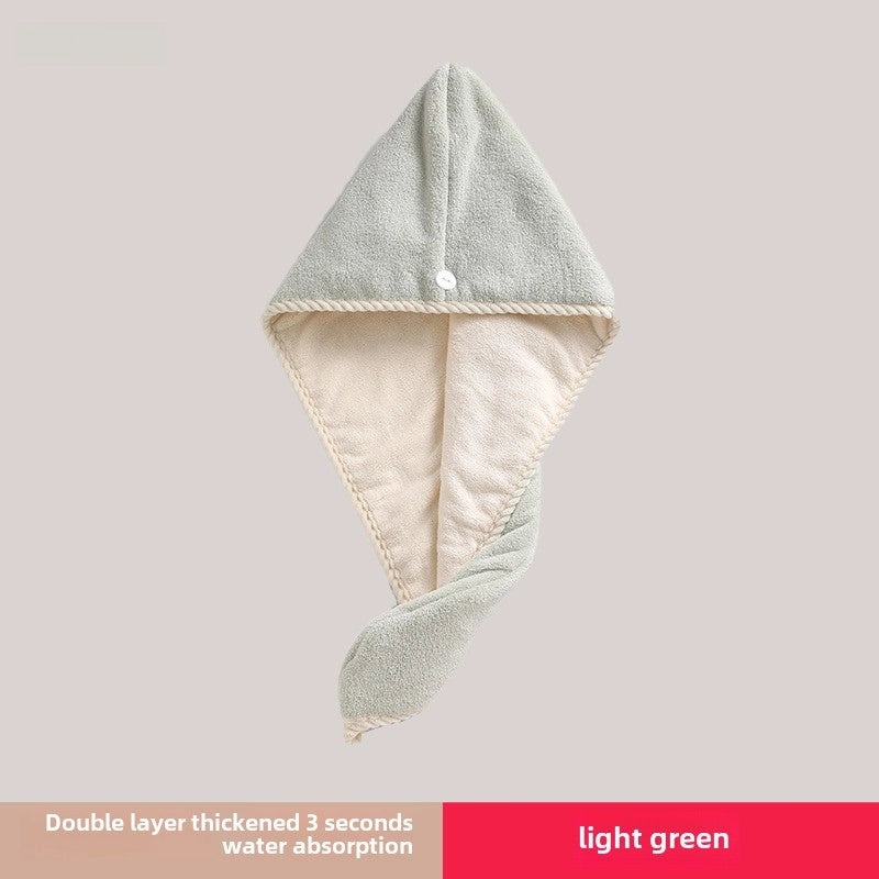 Coral Velvet Bamboo Charcoal Antibacterial Double-layer Hair Drying Towel Cap for Women | Hair Care Accessories