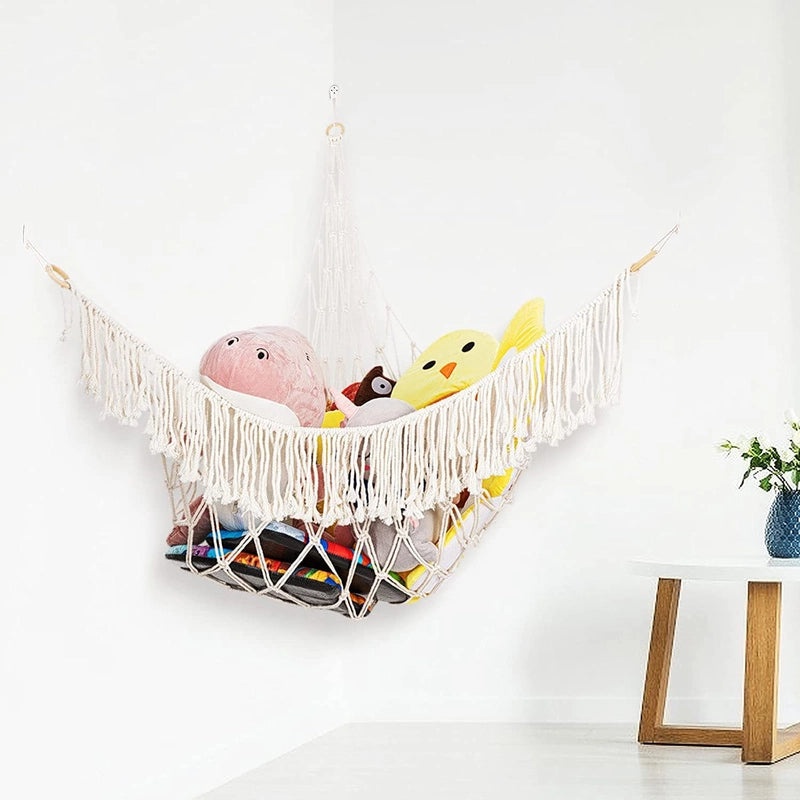 Bohemian Triangle Mesh Plush Toy Hammock Handwoven Lace Hanging Storage Organizer|Home & Living Storage