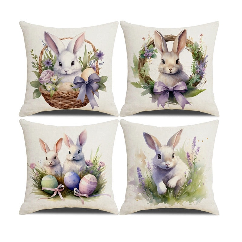 Minimalist Easter Rabbit Linen Pillow Covers for Couch Sofa Decor|Home Decor Pillows