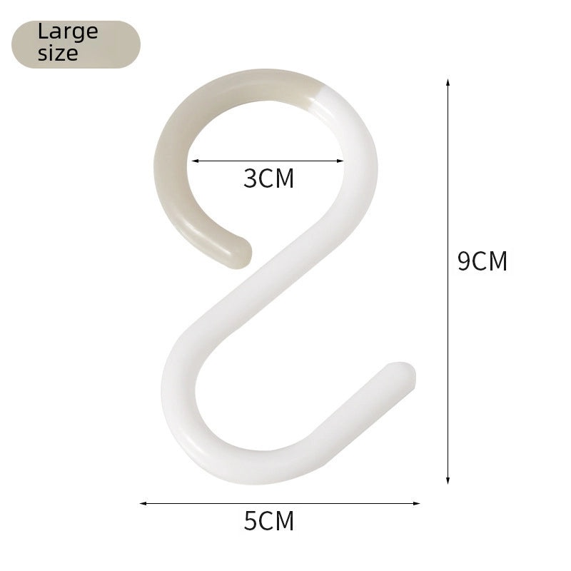 Japanese S-shaped Soft Head Hook for Kitchen Bathroom Wardrobe Door Hanging Anti-drop Crossbar Key Holder|Home Storage & Organization