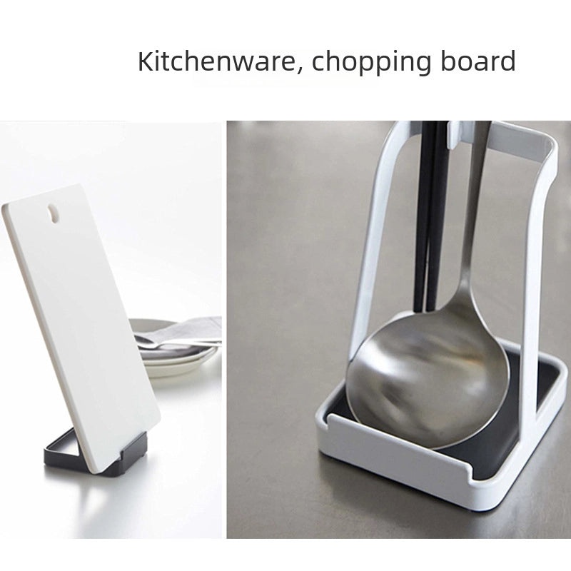 Compact Japanese Style Metal Pot Lid and Soup Spoon Rack with Drip Tray for Organized Kitchen Storage|Kitchen Storage & Organization