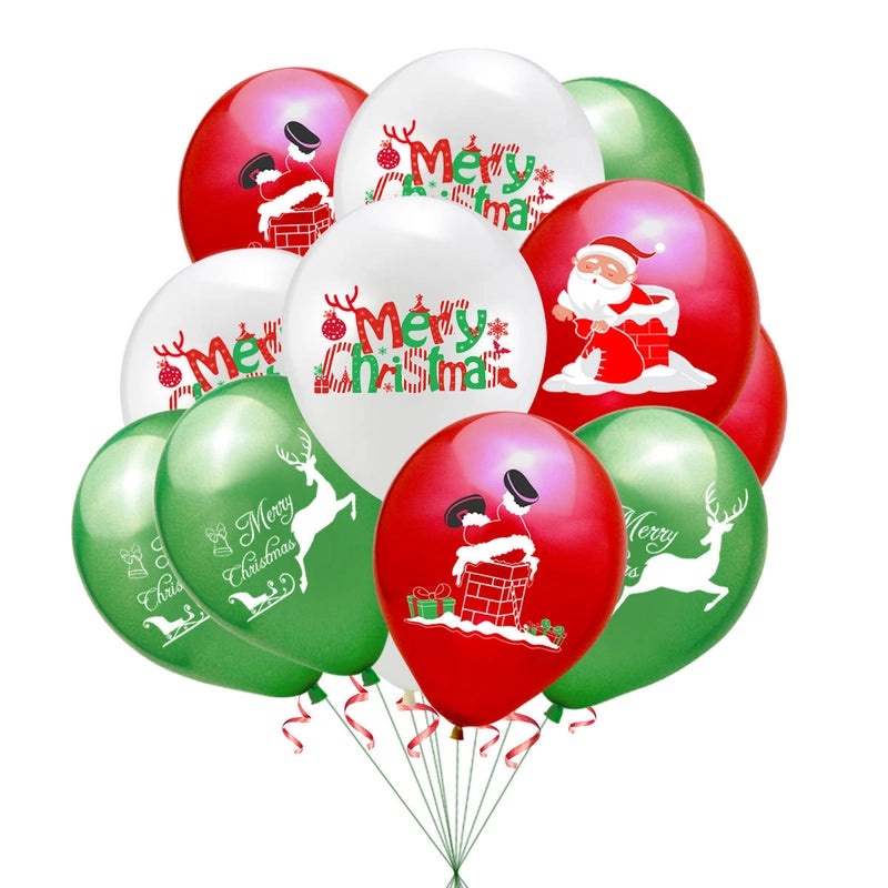 Cute Santa Claus Christmas Letter Emulsion Balloons for Holiday Party Decor|Holiday Party Decorations