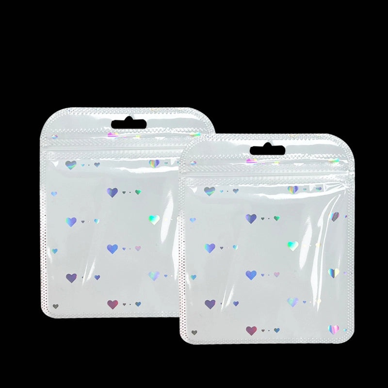 Yin Yang Lock Plastic Card Bag Small Gift Packaging Laser Self-Sealing Pocket for Jewelry|Jewelry Packaging
