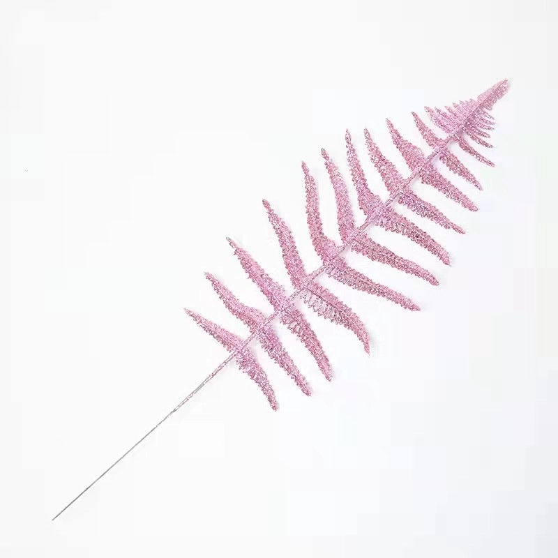 Christmas Tree Plug-in Glitter Persian Leaf Fake Leaf Home Decor Festive Holiday Ornament|Home Decor