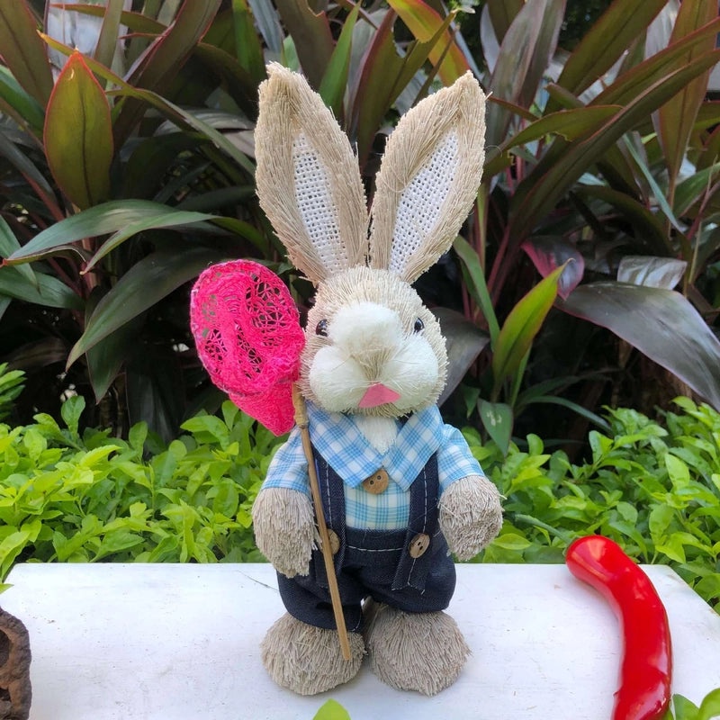 Mini 25cm Woven Rabbit Easter Decor Cute Display Gift Small Prizes Birthday Present|Home Decor & Gifts