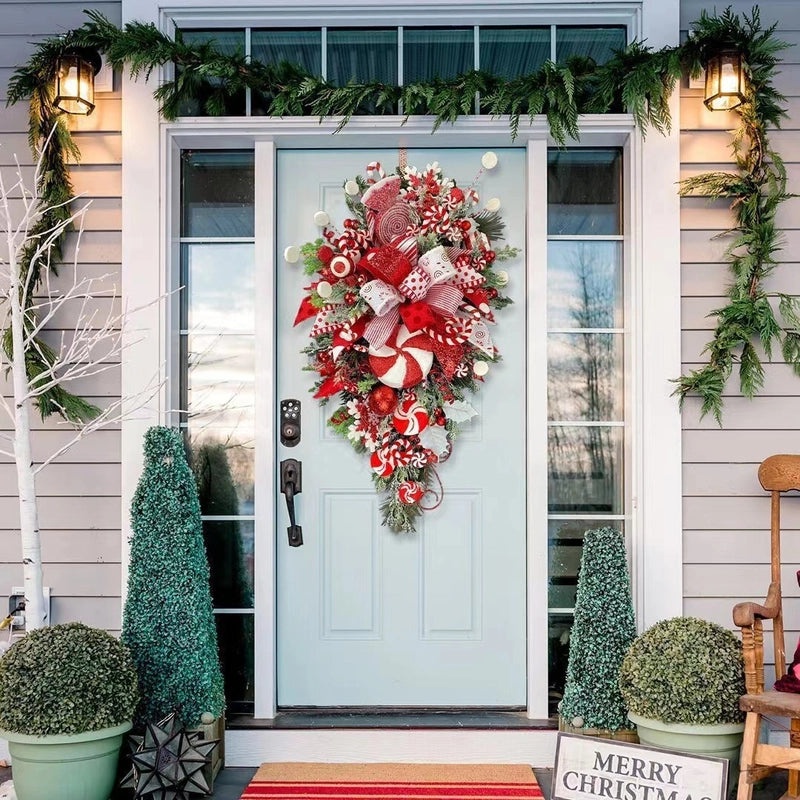 Christmas Hanging Upside Down Tree Decoration with Candy for Door and Wall | Christmas Decorations
