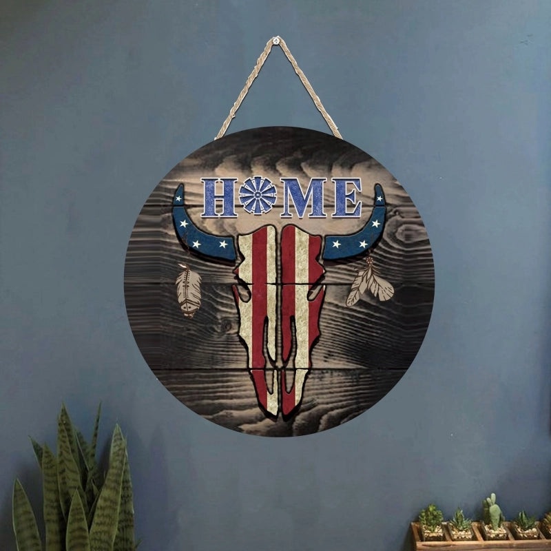 Retro Casual Letter Cattle Wood Pendant Necklace Perfect for Daily Holiday Wear|Jewelry & Accessories