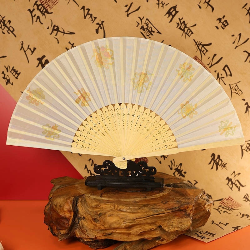 Chinoiserie Raw Silk Solid Color Fans for Heating & Decoration|Home & Living Fans & Cooling Accessories