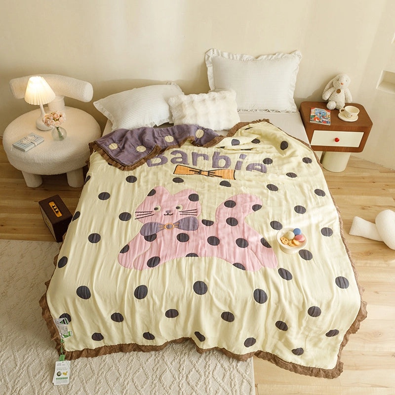 Adorable Cartoon Animal Cotton Summer Blanket for Kids|Home & Bedding