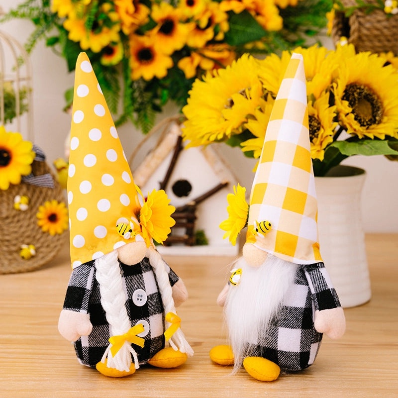 Sunflower Bee Plush Doll Holiday Table Decor Polyester Cute Daily Rudolph Ornament|Home Decor