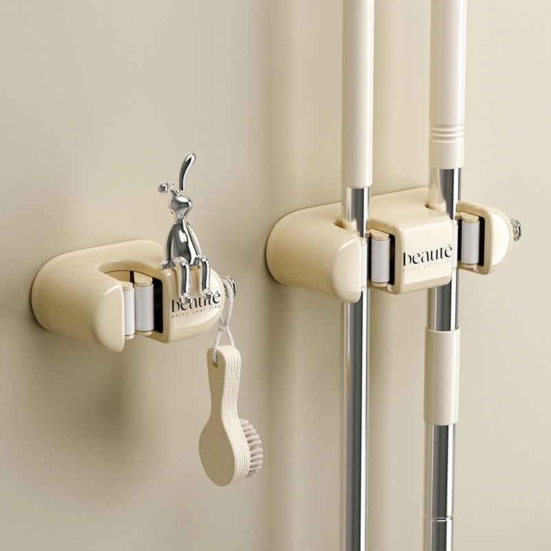 Punch-free Mop Clip Strong Adhesive Wall Hook for Bathroom Storage|Home & Kitchen Storage Accessories