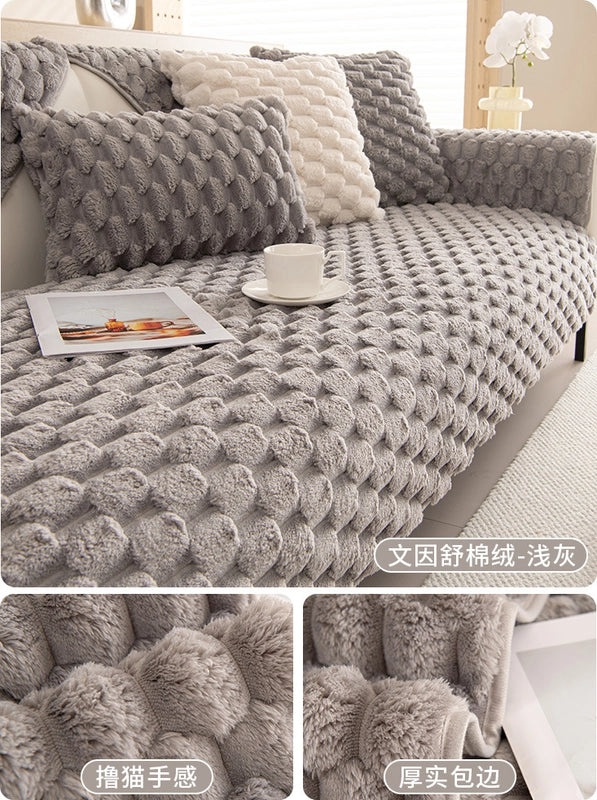 Thick Plush Winter Sofa Cushion Non-slip Nordic Style Warm Cover|Home Decor Cushions