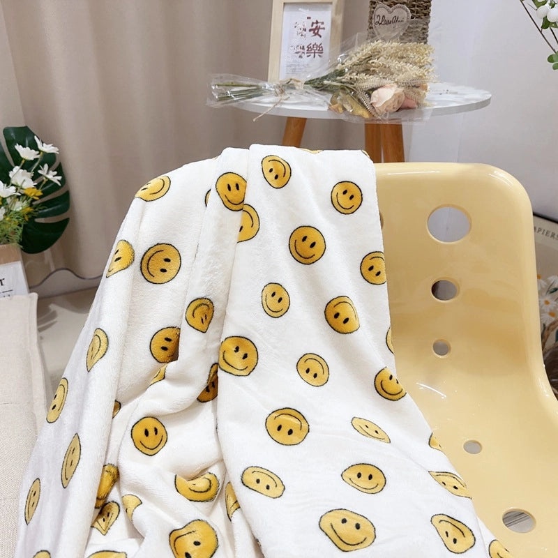 Cozy Cartoon Crayon Plush Flannel Blanket for Autumn Winter | Home & Living Bedding