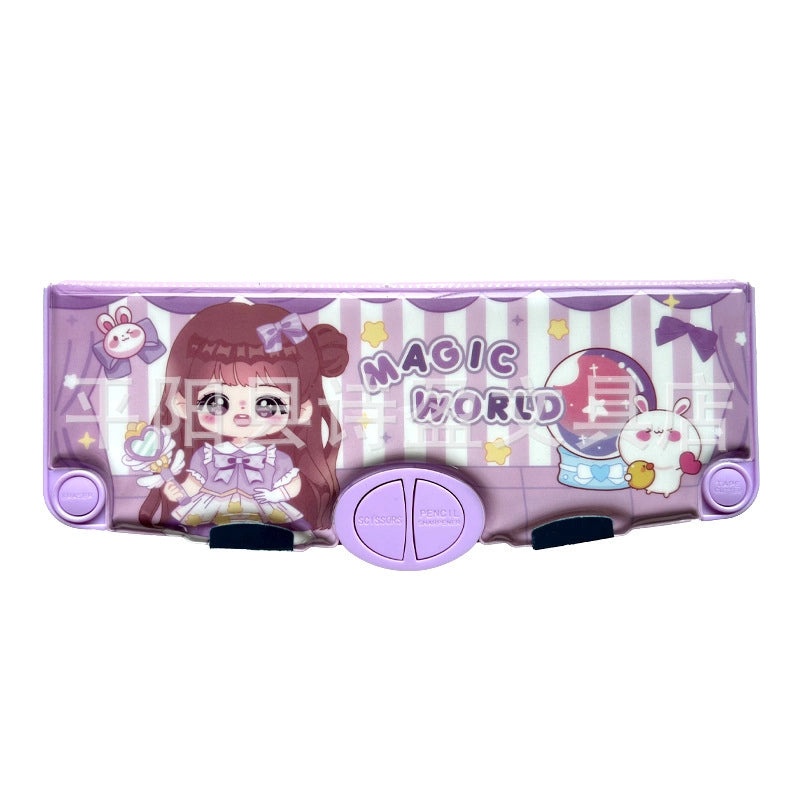 Large Capacity Double Layer Kids Pencil Box Cute Plastic Stationery Organizer for Boys Girls School Office|School Supplies