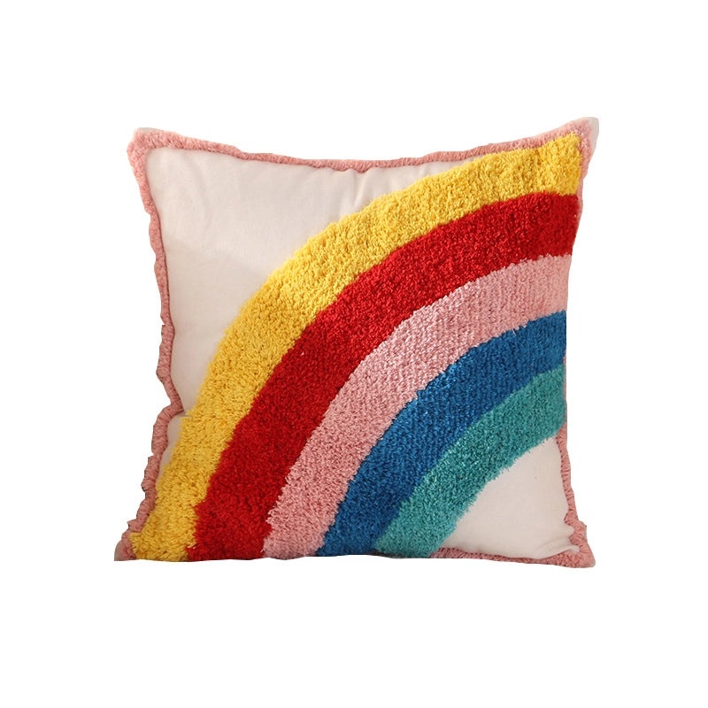 Tufted Rainbow Tassel Pillow Cover for Living Room Sofa Bay Window Cushion|Home Decor Cushions