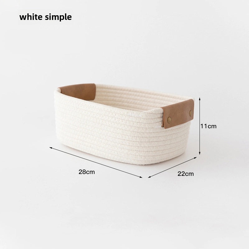 Large Cotton Rope Storage Basket for Home Desktop Organizer | Home Storage & Organization