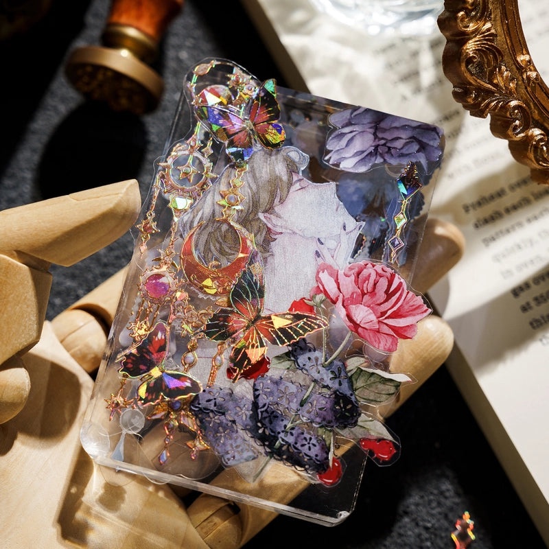 3D Ice Crystal Pet Laser Stickers for Jewelry Planner Frames | Jewelry Craft Supplies