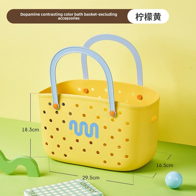 Portable Large Capacity Plastic Bathroom Storage Basket for Women | Bathroom Storage