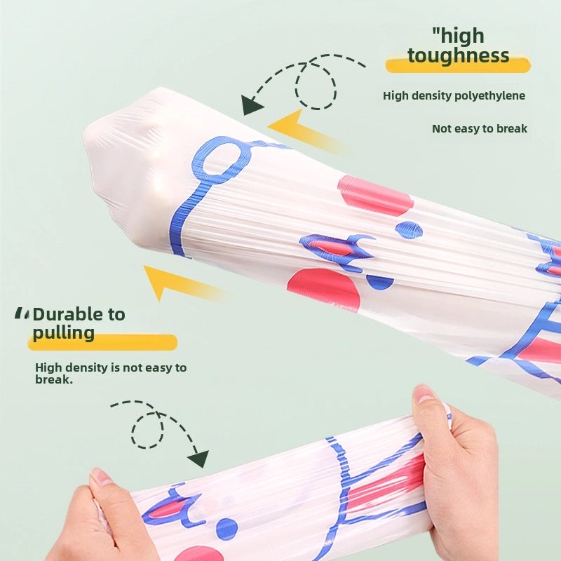 Thickened Printed Rabbit Pattern Large Portable Drawstring Trash Bags for Kitchen Dorm Student Use|Household Cleaning Supplies