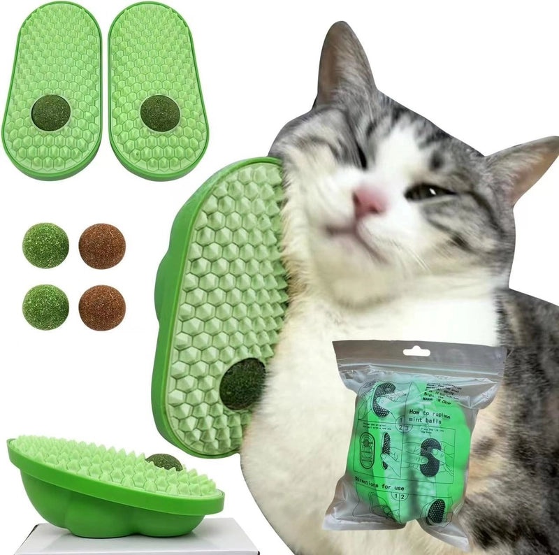 Cat Self-Grooming Hair Rubbing Comb with Mint Ball Toy | Pet Grooming Accessories