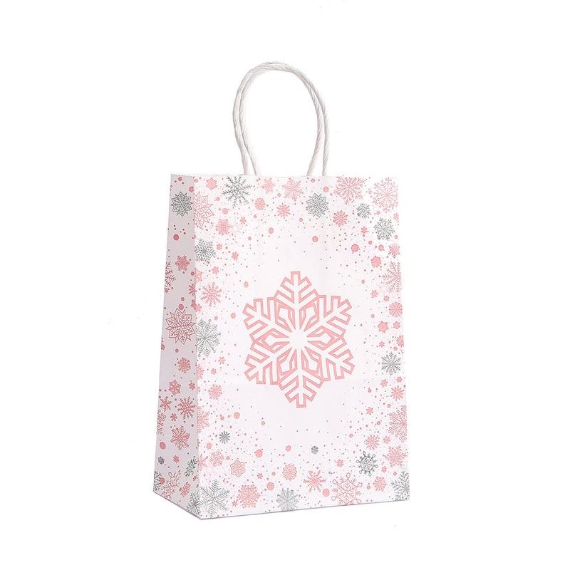 Christmas Snowflake Kraft Paper Gift Bags Cartoon Festival Party Favor Bags|Party Supplies
