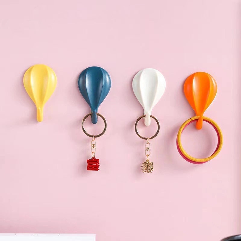 Simple Solid Color Plastic Hooks for Home Organization | Household Storage Accessories