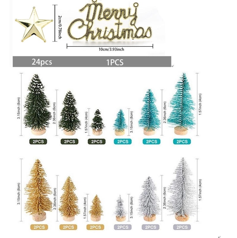Christmas Decorations Gift Bag with Mini DIY Tree Accessories and Snow Pine Tower|Holiday Décor