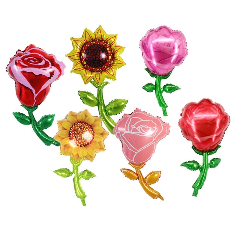 Sunflower Rose Tulip Flower Foil Balloon for Birthday Wedding Party Decoration Kids Toy|Party Supplies Balloons