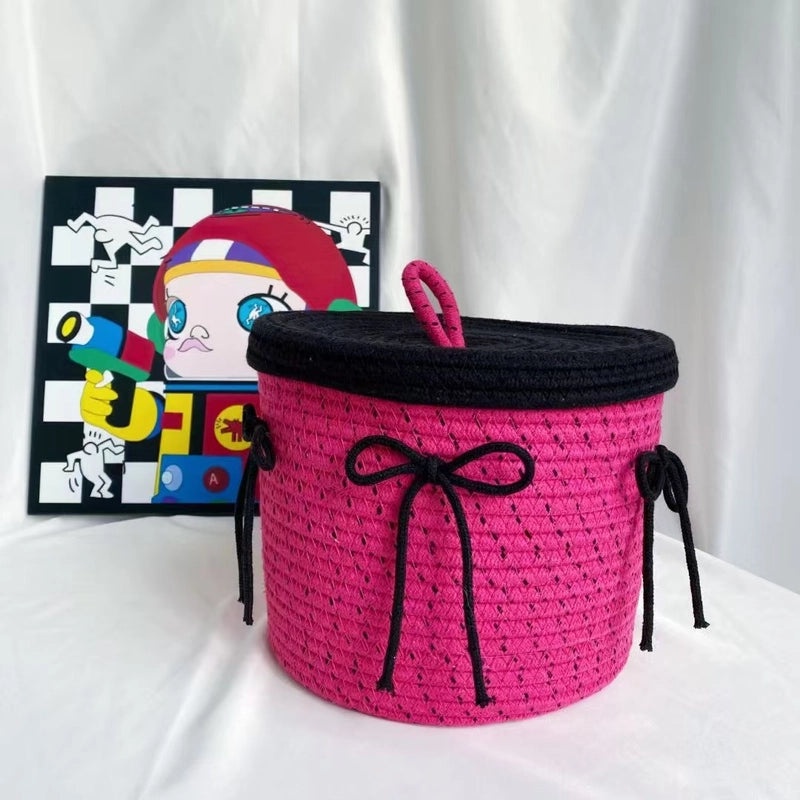 Adorable Cartoon Print Cotton Rope Storage Basket Organizer|Home Storage & Organization